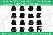 Hiking Backpack SVG, Backpack SVG, an Object Graphic by VectorWorlds (Thumbnail 2 of 3)