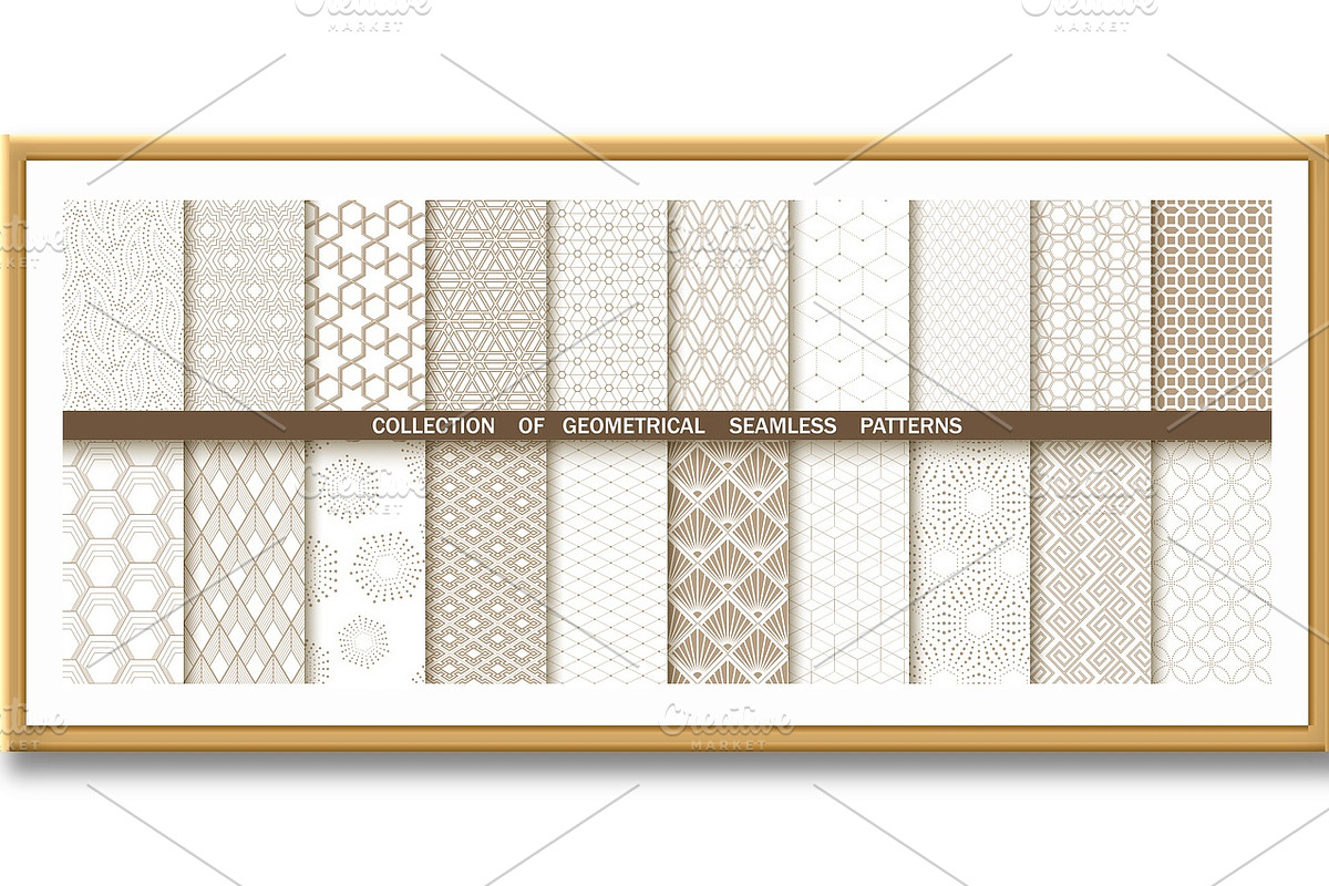 Geometric set of seamless patterns, a Pattern Graphic by RODINA (Photo 3 of 3)