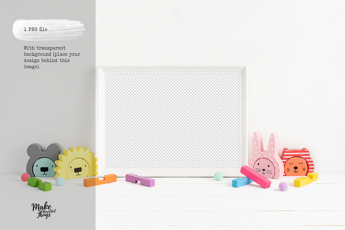 A4 Nursery Frame Mockup, a Print Template by Make Beautiful Things (Photo 4 of 6)