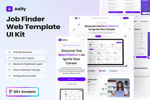 Adify Job Finder Web Template UI Kit, an UI Kit Template by Lumina_ui_ux202