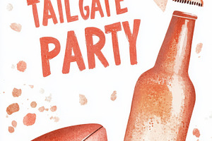 Tailgate party background with football, snacks, and beer with t, a Photo by Dvoevnore photos