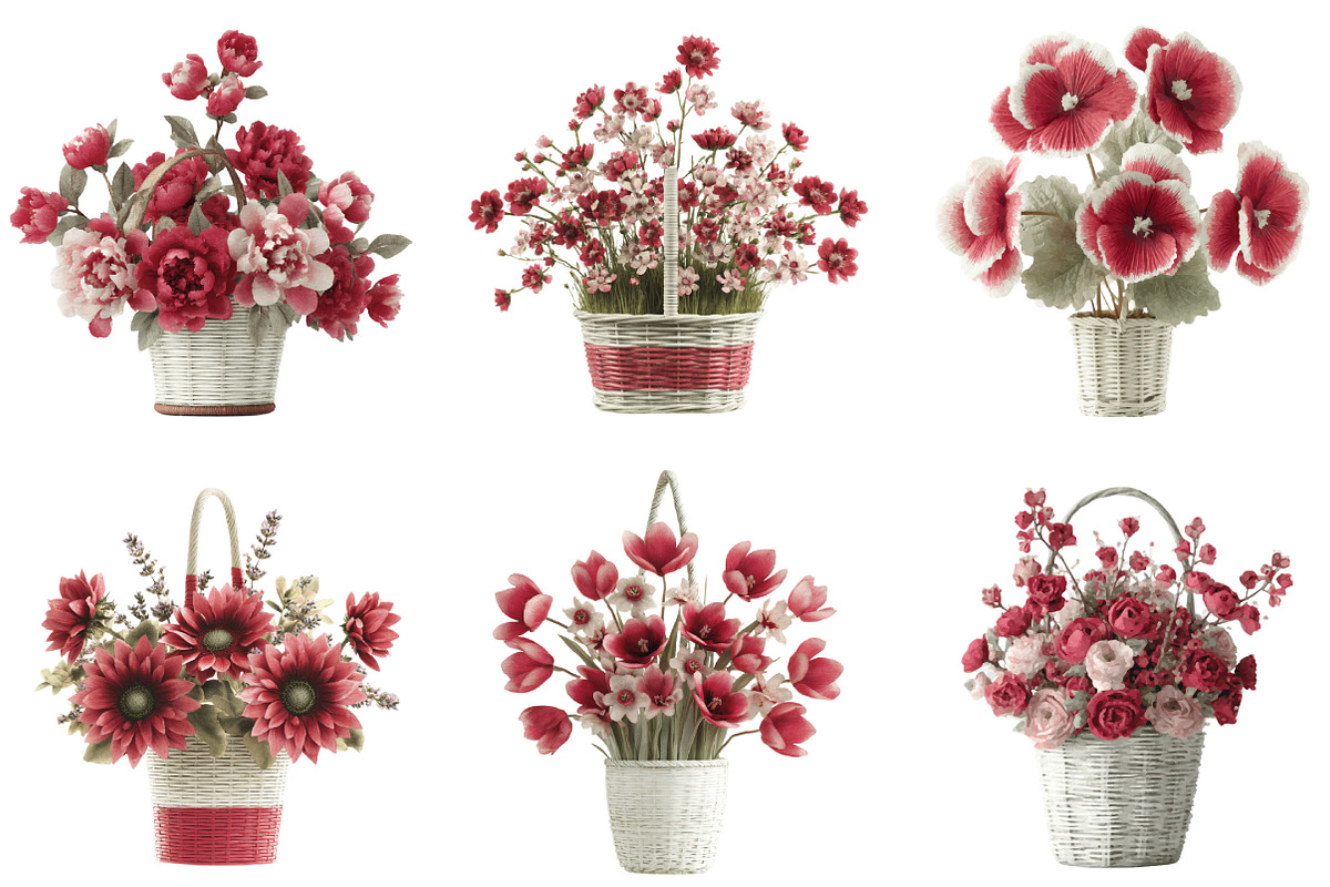 Spring Flower Basket Clipart, an Illustration by Designking (Photo 4 of 5)
