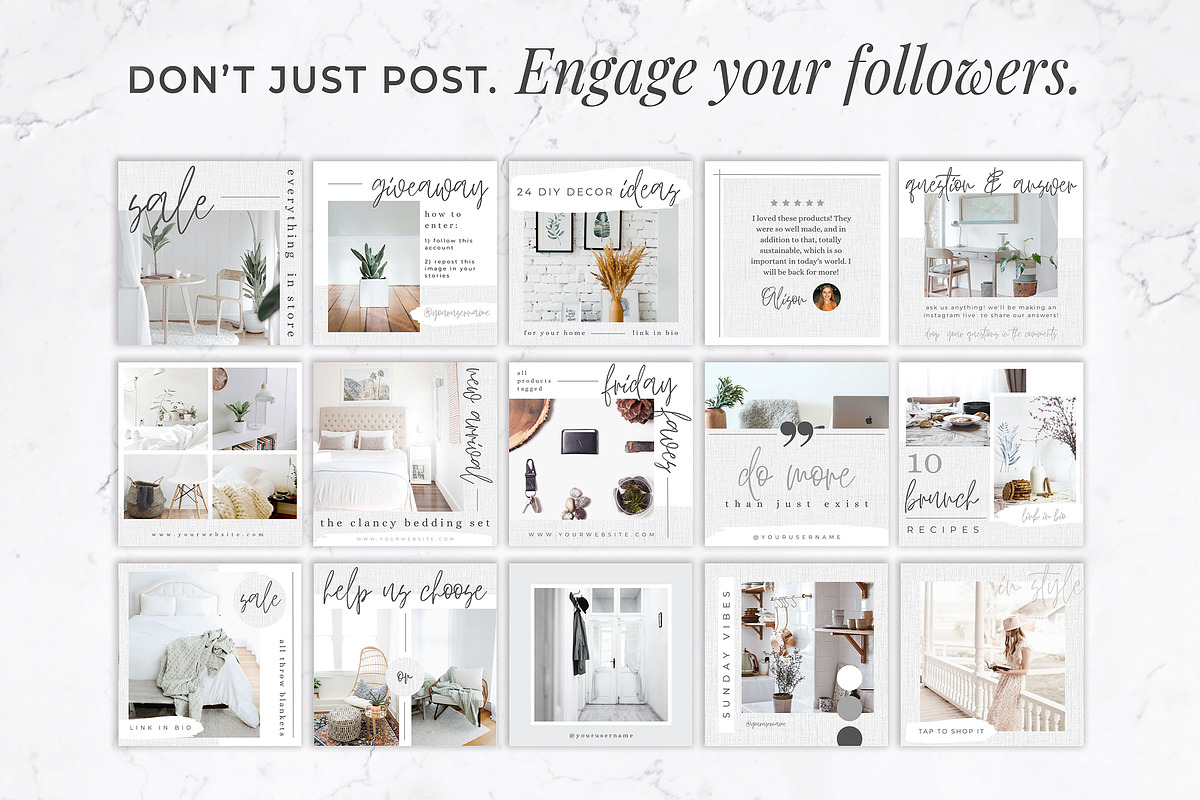 Instagram Template Bundle | Linen, a Social Media Template by Thirty One Palms Studio (Photo 2 of 12)