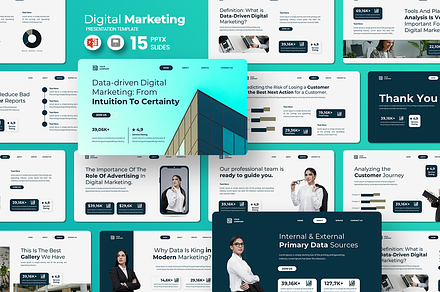 Digital Marketing - PowerPoint, a Presentation Template by QR Design Studio