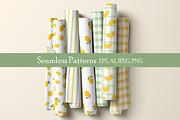 Lemon Garden Seamless Patterns, a Pattern Graphic by EltaMaxArt (Thumbnail 4 of 6)
