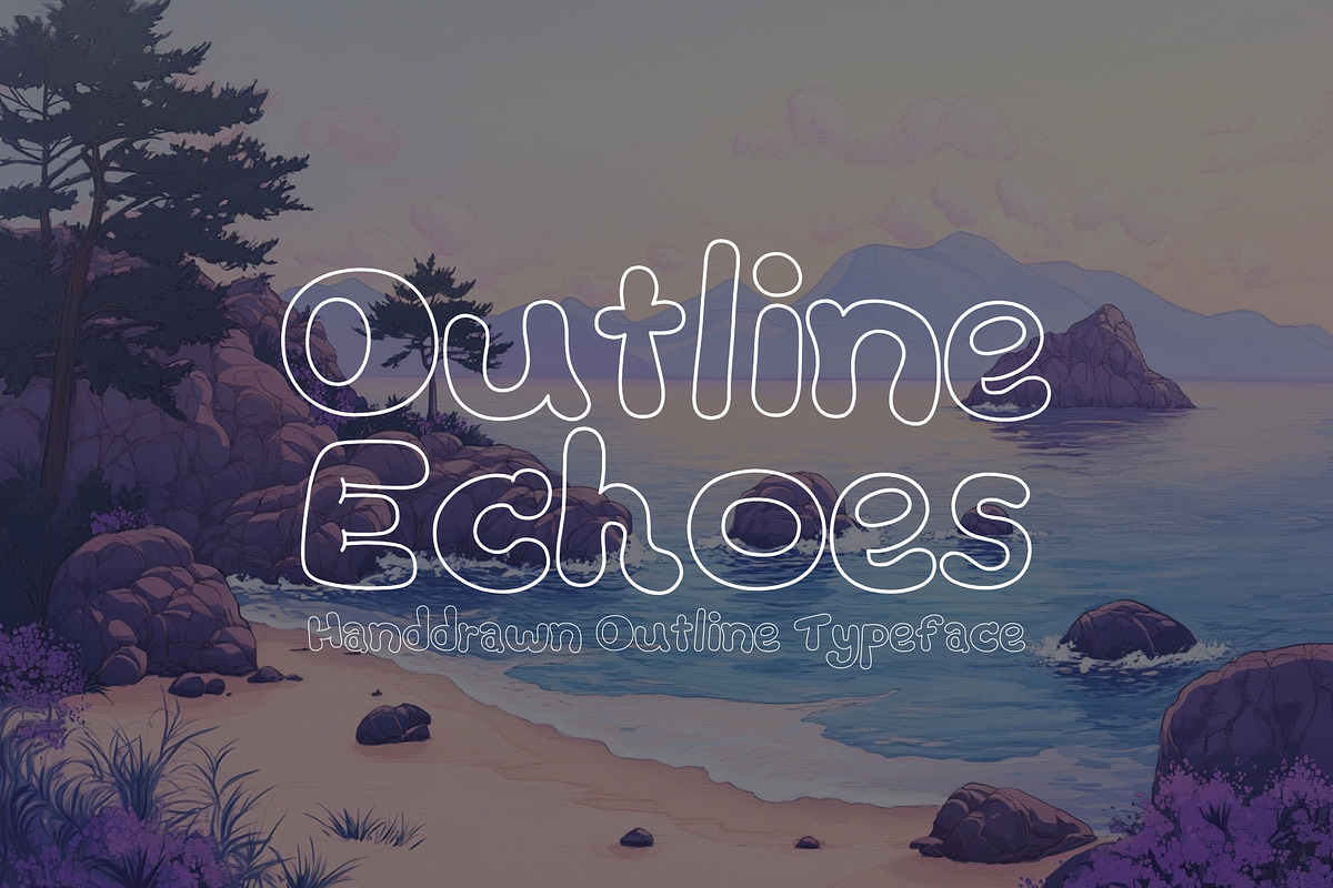 Outline Echoes - Outline Typeface, a Handwritten Font by HipFonts (Photo 1 of 8)