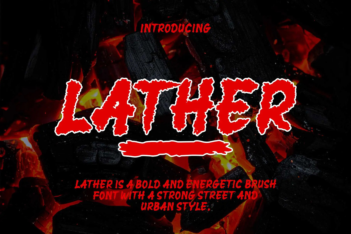 Lather – Street Brush Font, a Handwritten Font by kangfont Studio (Photo 1 of 11)