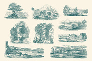 Vintage Landscape Illustrations, an Illustration by Graphic Goods (Thumbnail 9 of 18)