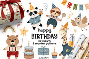 Happy Birthday Collection, an Animal Illustration by JulzaArt (Thumbnail 1 of 9)