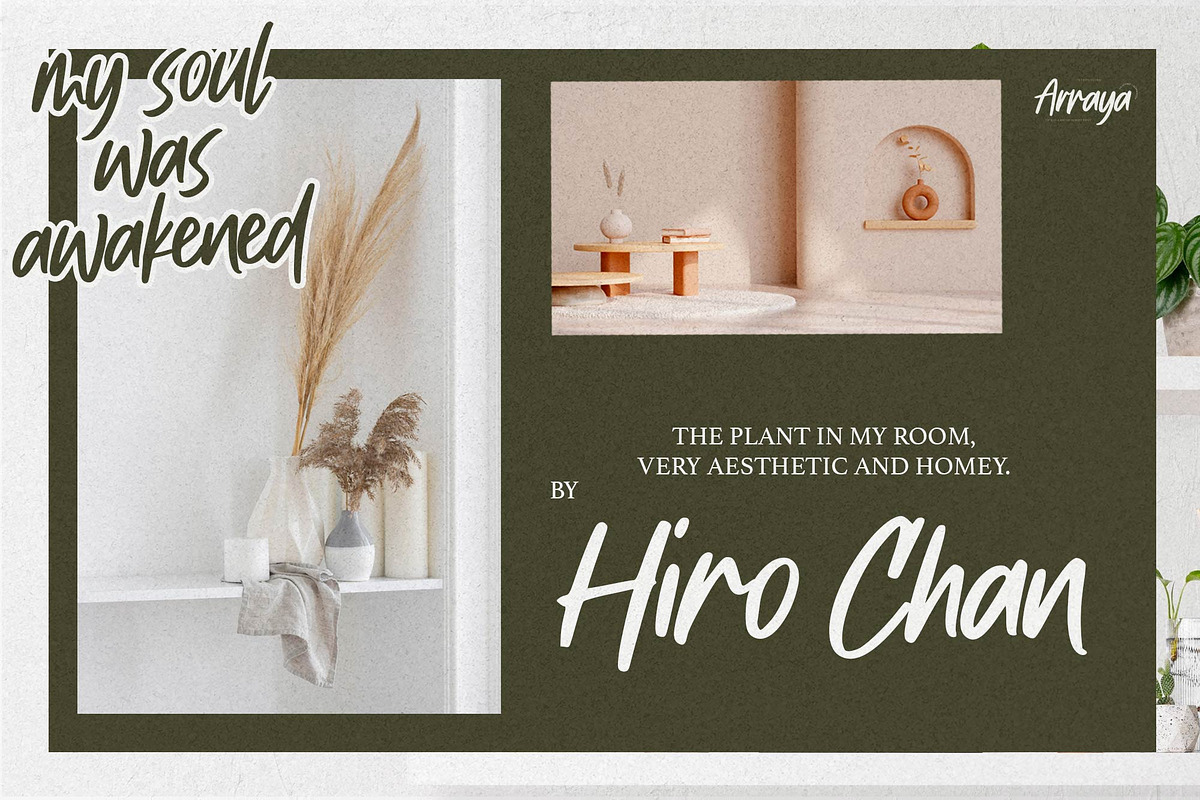 Arraya – Brush Script Font, a Handwritten Font by Gassstype (Photo 8 of 8)