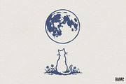 Cat PNG Digital Design, Moon Cat, an Illustration by SharpMarketplace (Thumbnail 1 of 4)