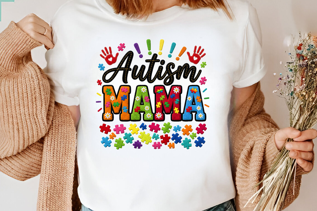 Autism Mama, Autism Awareness Day, an Illustration by CreationArt (Photo 5 of 6)