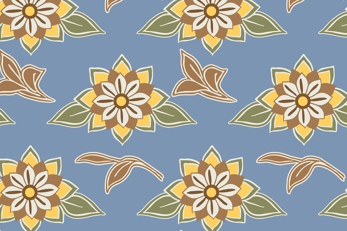 Blue Floral Print Seamless Repeat, a Pattern Graphic by Sharon Schwalbe (Photo 4 of 4)