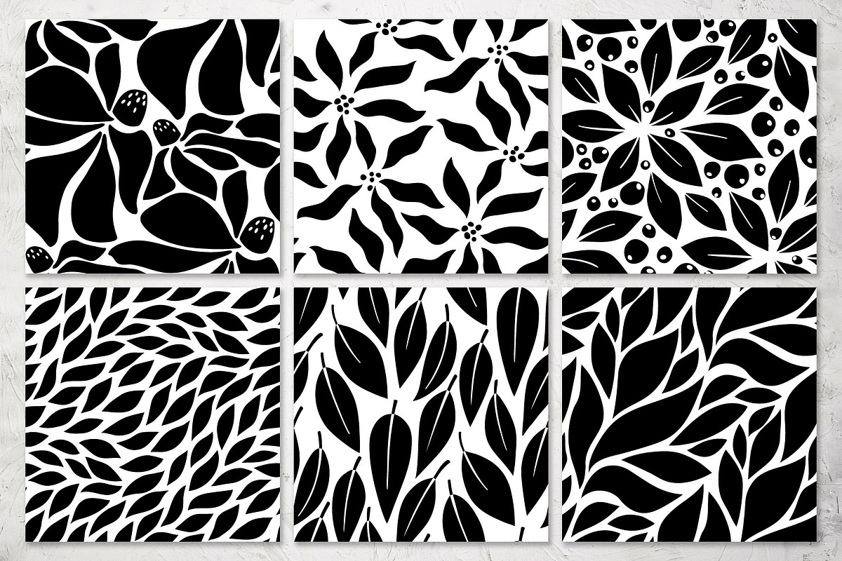 Black And White Floral Patterns, a Pattern Graphic by pineart (Photo 3 of 7)