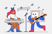 Modern Music Collaboration with AI, a Technology Illustration by Partikusi Design (Thumbnail 3 of 3)