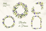 White Lily and Blue Iris set, a Decorative Illustration by L- design studio (Thumbnail 5 of 9)