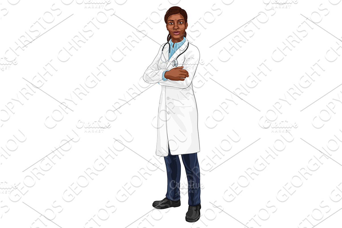 Black Woman Doctor Medical, a Healthcare Illustration by Christos Georghiou