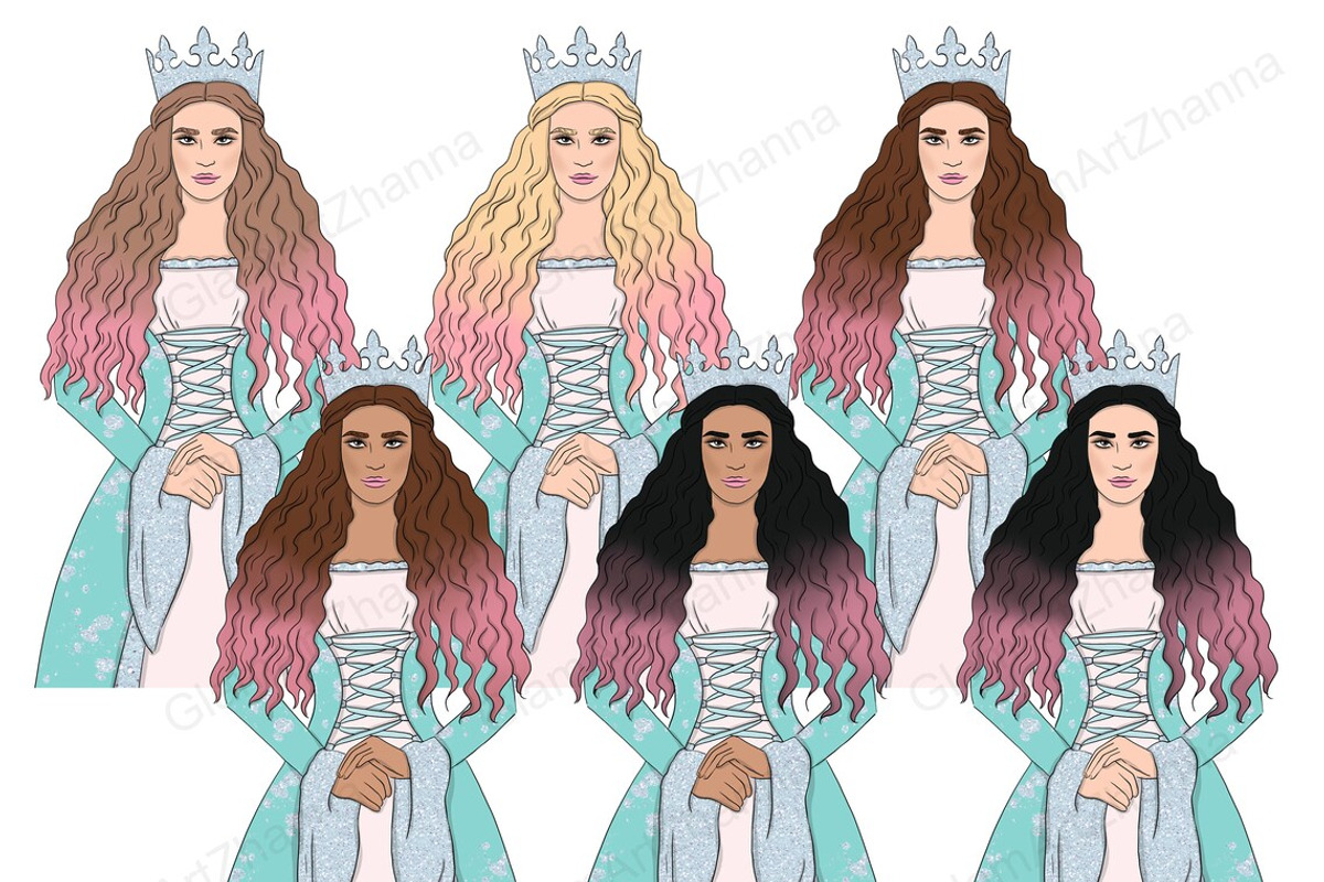Fairytale Girls Clipart, a Person Illustration by GlamArtZhanna (Photo 3 of 4)