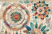 Bohemian Floral Mandalas, a Background Graphic by Printable Treasure (Thumbnail 6 of 9)