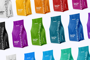 Matte Paper Food Bag PSD Mockups Set