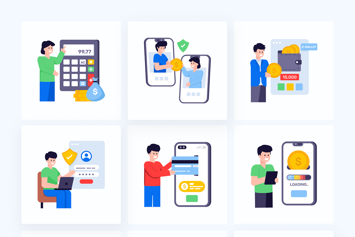 Online Payment Illustrations, a Background Graphic by Brickclay (Photo 6 of 8)