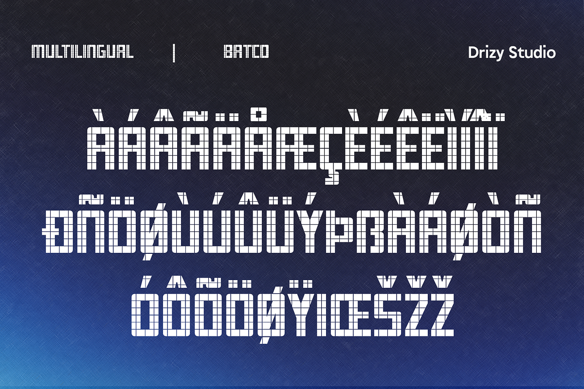 Batco – Grid Based Experimental Font, a Font by Drizy (Photo 5 of 8)