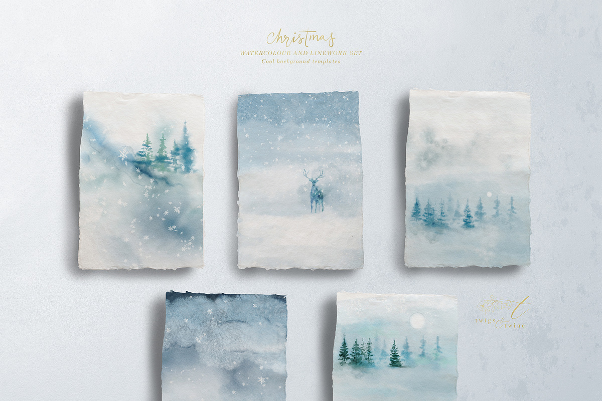 Christmas Watercolor and Inky Line, an Illustration by Twigs and Twine (Photo 10 of 12)