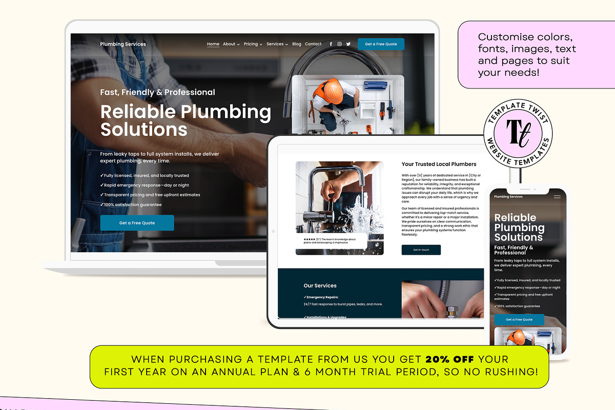 Plumbing Squarespace Template, a Squarespace Template by Template Twist Shop (Photo 8 of 10)