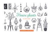 Boho House Plants vector set, a Decorative Illustration by Wild Muse (Thumbnail 1 of 4)