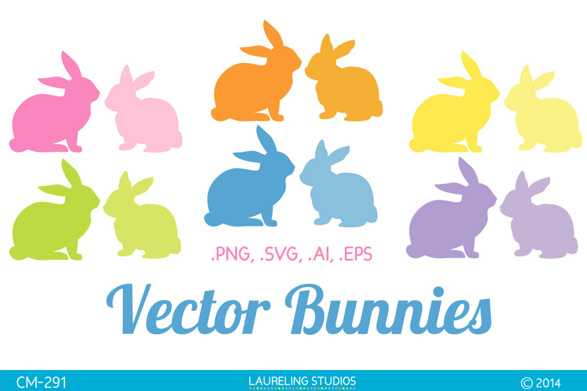 Vector Easter Bunnies, an Illustration by Laureling Studios