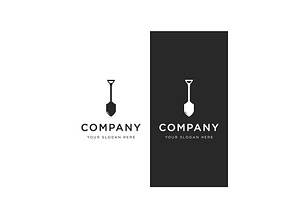 Retro vintage shovel logo design., a Branding & Logo Template by LOGOCREATIVE