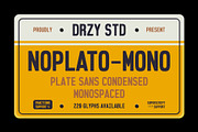 Noplato Mono - Condensed Monospaced, a Sans Serif Font by Drizy (Thumbnail 1 of 10)
