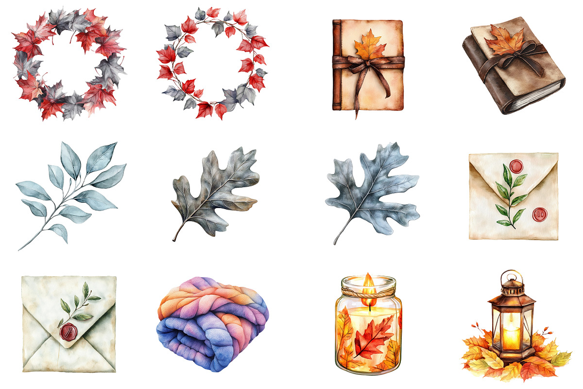 Silver Autumn Clipart, an Illustration by CitraGraphics (Photo 4 of 5)