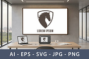 Stylized Horse Head Shield Logo, a Branding & Logo Template by Saba Vector (Thumbnail 2 of 3)