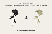 Botanical Flower Silhouettes Set, an Object Illustration by NatalieArtShop (Thumbnail 10 of 12)