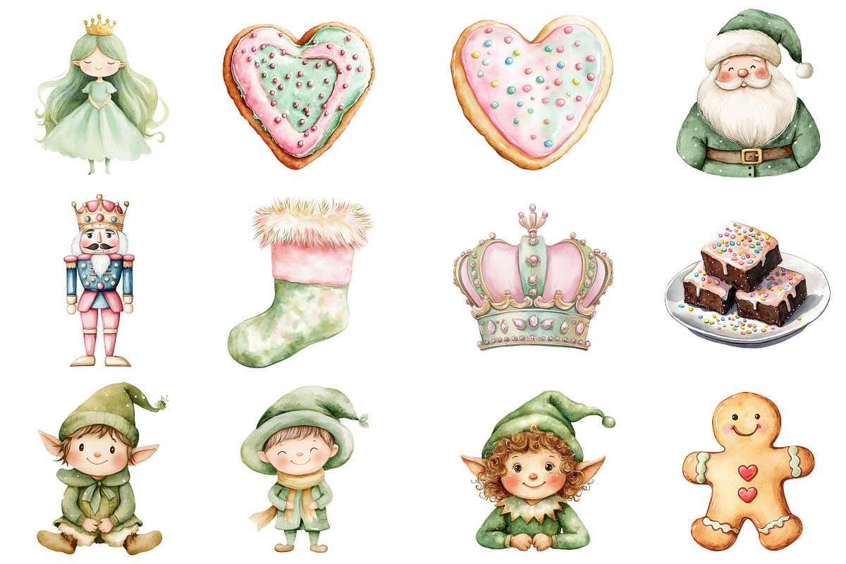 Mint and Pink Christmas Clipart, an Illustration by CitraGraphics (Photo 5 of 5)