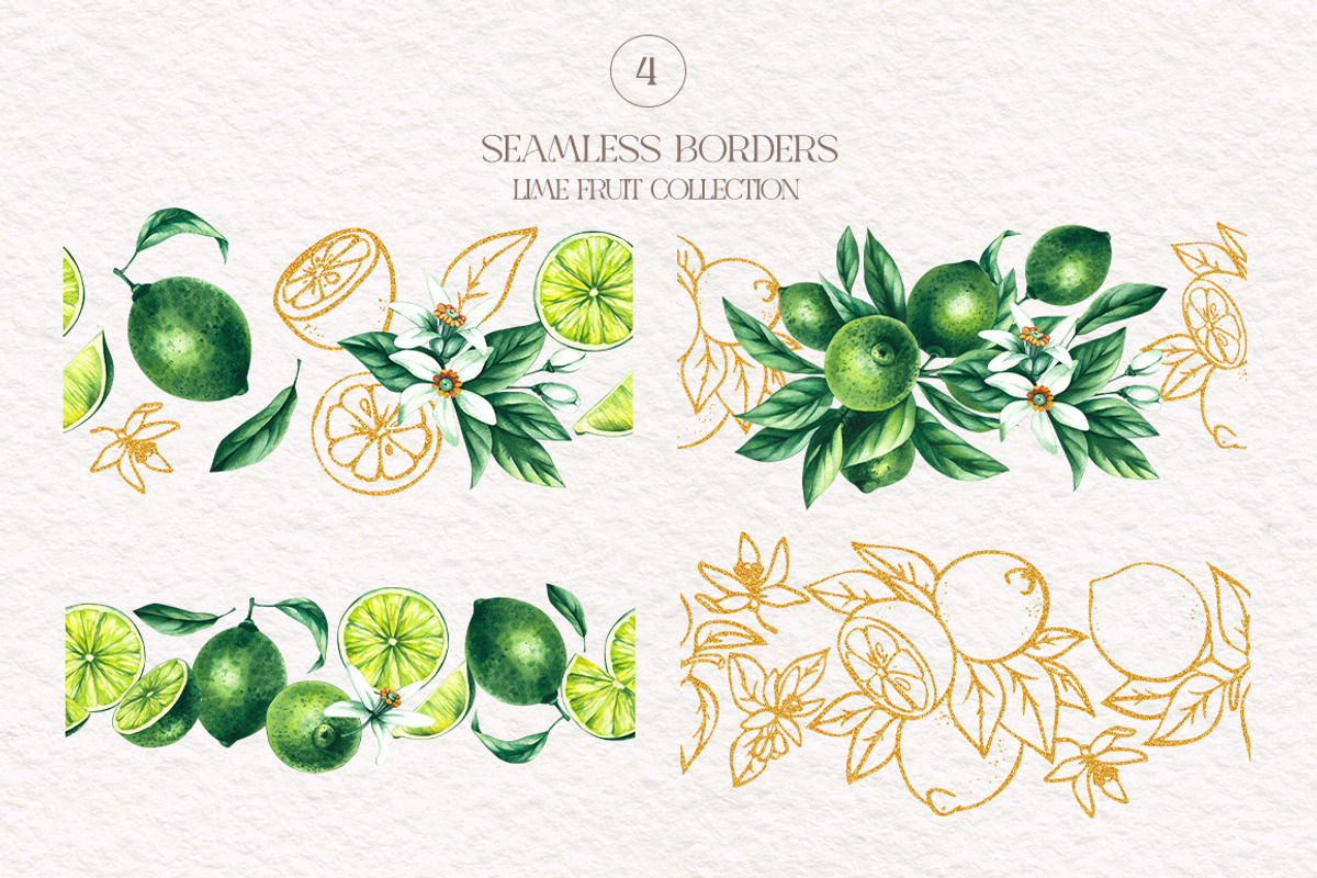 Lime Watercolor Collection, a Food Illustration by SashaKondr (Photo 15 of 15)