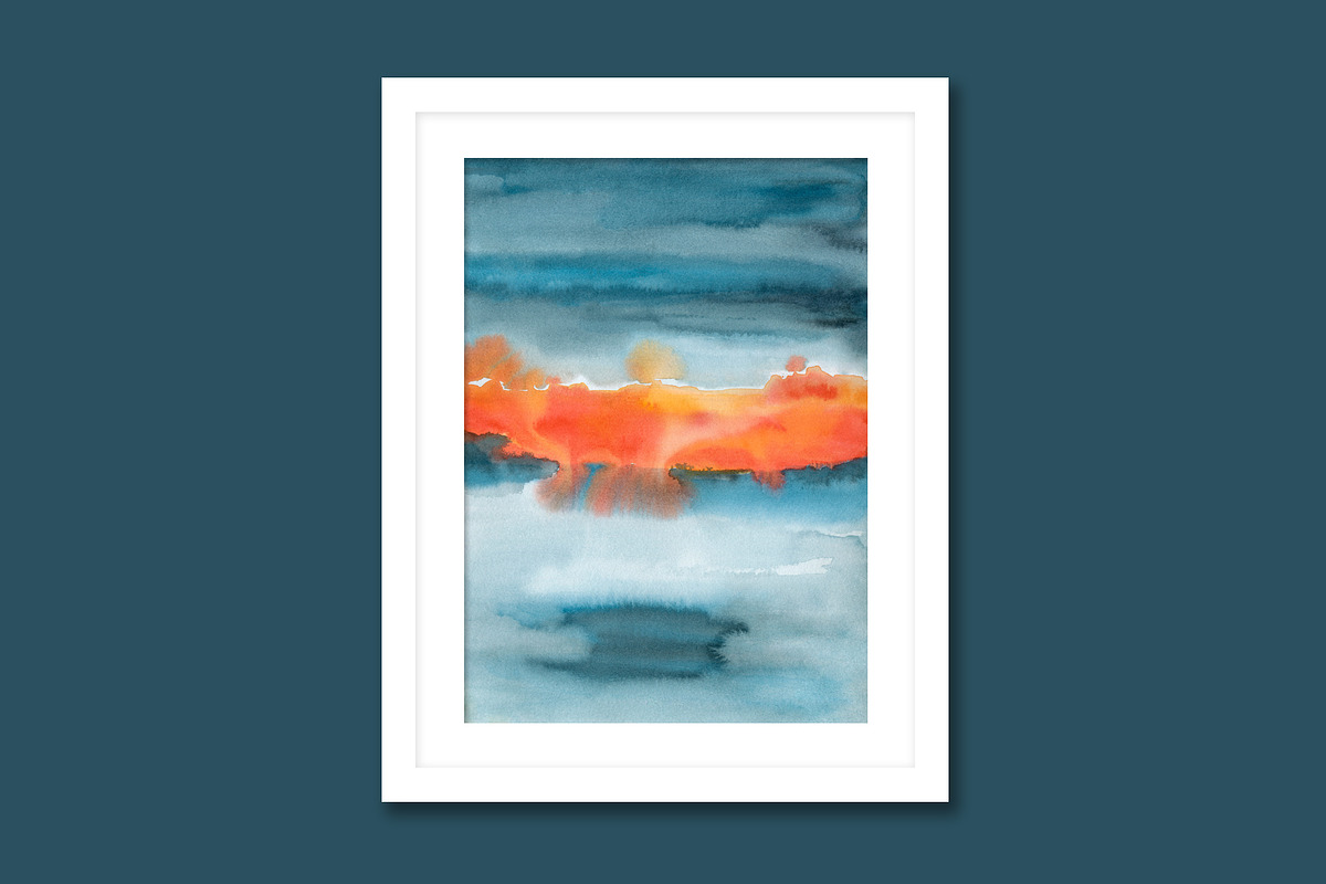 About Sunset, Watercolor Scenery, a Background Graphic by Marmoris.Arts (Photo 6 of 17)