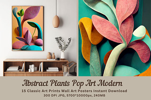 15 pop art abstract plant modern, a Decorative Illustration by ARTOZEN DIGITAL