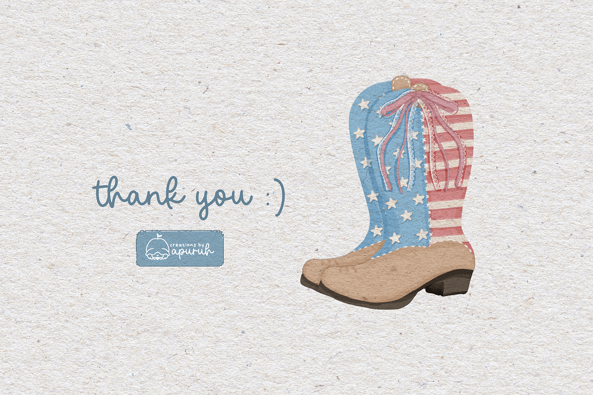 Coquette Cowgirl Boots 4th of July, a Decorative Illustration by creationsbyapuruh (Photo 7 of 7)