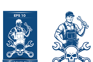 Skull & Dumbbells Design, a Sport Illustration by CarWrap design