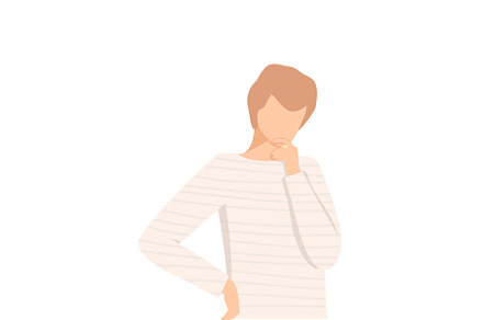 Young Man Standing Deep in His, a Person Illustration by TopVectors