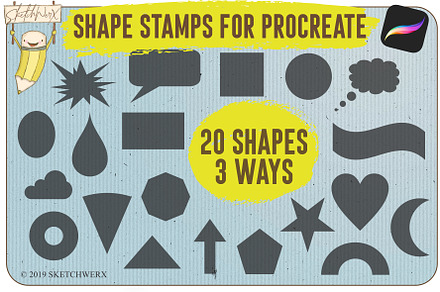 Shape Stamps For Procreate x20