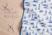 Nautical Toile de Jouy Seamless Patt, a Pattern Graphic by AnaGuziiArt (Thumbnail 2 of 9)
