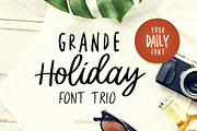 Grande Holiday - Font Trio, a Script Font by Littlehand (Thumbnail 1 of 9)