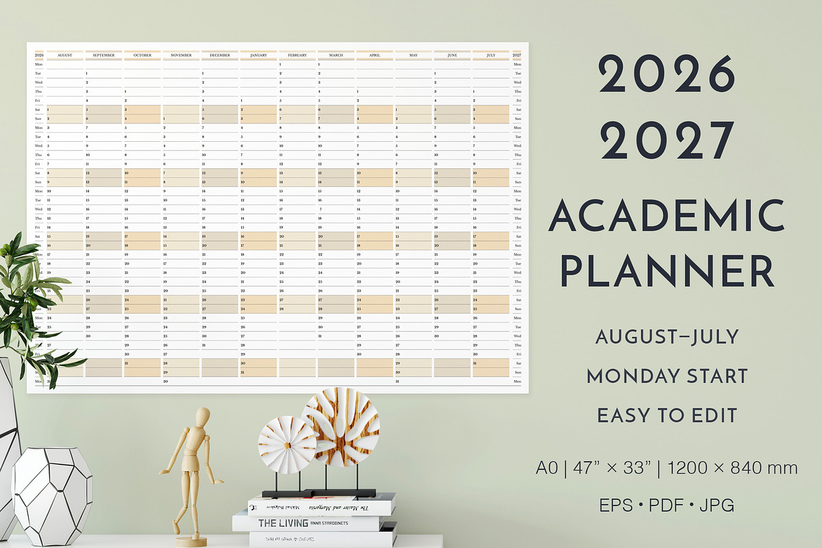 2026–2027 Academic Planner MO Start, a Stationery Template by Olga Begak Art & Design (Photo 1 of 3)