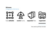 50 Infographic Elements, an Outline Icon by Side Project (Thumbnail 4 of 8)