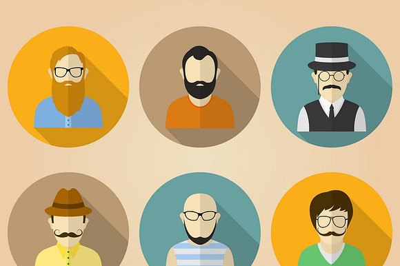 Set Of 6 Male Avatars