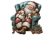 Santa With Dog Clipart PNG, a Seasonal Illustration by Memories By Lea (Thumbnail 17 of 19)