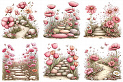 Spring Flowers Pathway Clipart, an Illustration by Daily.Designs (Thumbnail 3 of 8)